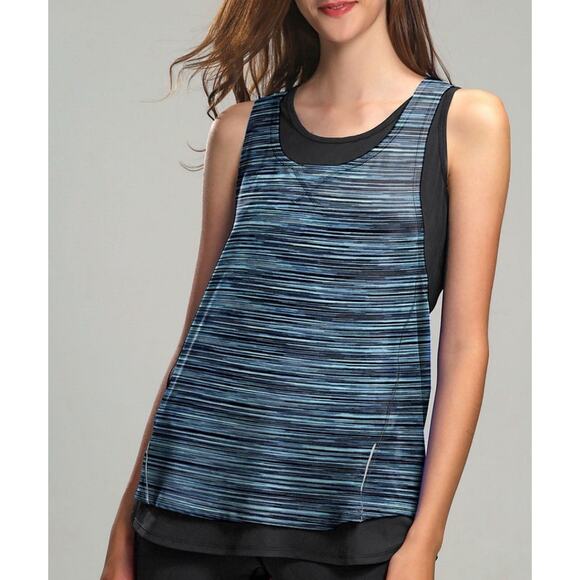 Tangerine Double Layer Teal Black Active Tank Women’s Size Large - Picture 1 of 11